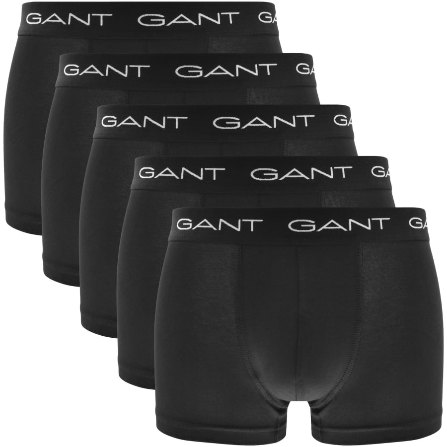 Gant 5 Pack Cotton Stretch Trunks Black